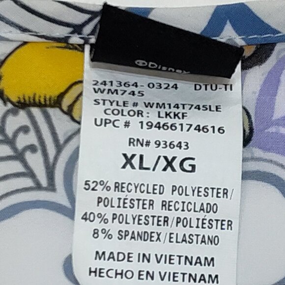 Scrubstar Disney Lion King V-Neck Print Scrub Top XL Simba & Floral Pattern NWOT - Picture 4 of 5